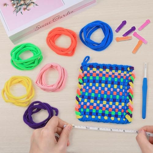 IQKidz Weaving Loom Kit Toys, DIY Arts and Crafts for Kids and Adults, Ideal Gifts for Girls Ages 5 6 7 8-12 13, Easy Potholder Loom Knitting Activity for Beginners, 224 Craft Loops thumbnail 9