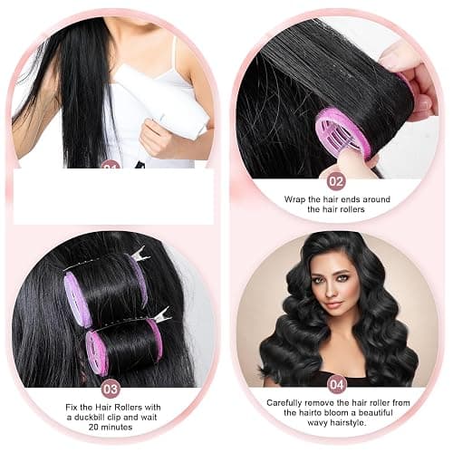 AiQInu 30 Pièces Bigoudis Cheveux, Comprenant 18 Bigoudis Magiques Et 12 Pinces Métalliques, Gros Cheveux Pour Les Femmes Et DIY Enfants thumbnail 4