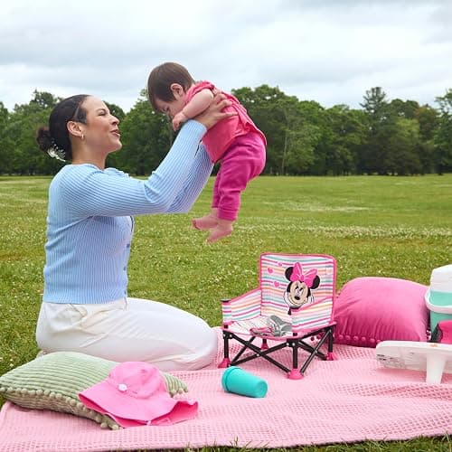 Bright Starts Disney Minnie Mouse Pop 'N Sit Portable Booster, Indoor/Outdoor Use, Floor Seat with Feeding Tray, 6 Mos - 3 Yrs thumbnail 10
