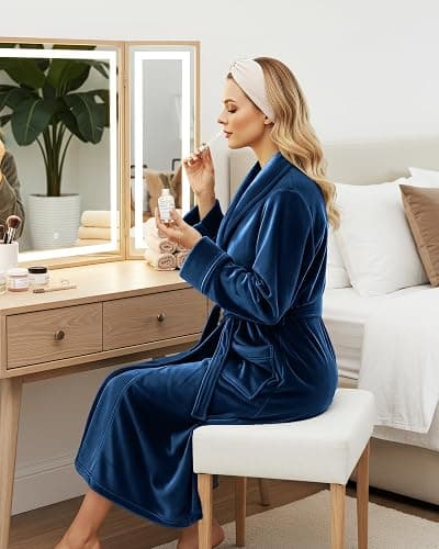 NY Threads Premium Womens Robe, Plush Fleece Long Bath Robe for Women, Fluffy Soft Women's Bathrobe thumbnail 6