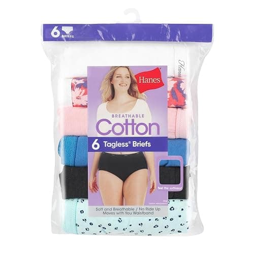 Hanes women's Hi-Cut Panties Pack, Lightweight Cotton Hi-Cuts, 6-Pack (Retired, Colors May Vary) thumbnail 6
