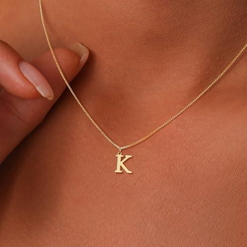 Foxgirl Gold Initial Necklaces for Women, Dainty Gold Letter Necklace Tiny A-Z Pendant Choker Necklace Trendy Cute Personalized Monogram Name Necklace Gold Jewelry Necklace for Women Gift - Gold - T thumbnail 4
