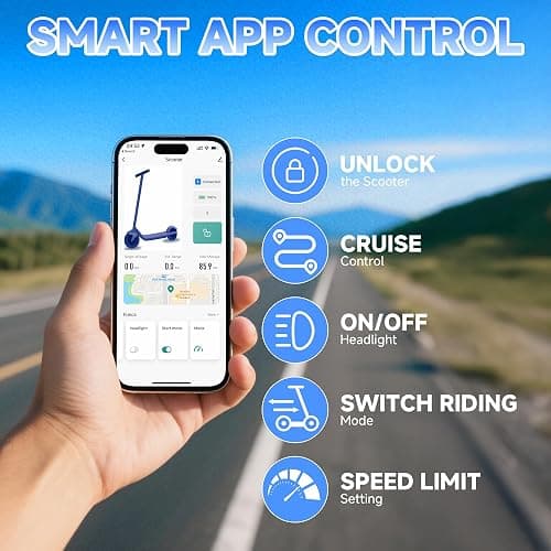 Aovowheel Electric Scooter for Adults, Folding E Scooter with 350W/500W Motor 16/24 Mph Top Speed, Max 19-23 Miles Long Range, 8.5''/10''/14''Tires Commuting Scooters with Dual Brakes System, APP thumbnail 5