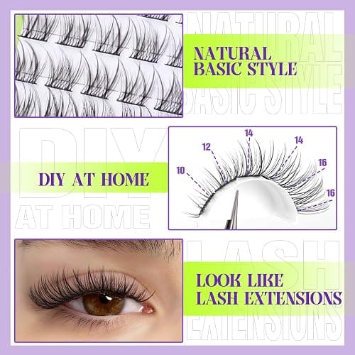 Mavphnee Natural Lash Clusters Wispy Eyelash Extensions C Curl Lash Extension10-16MM Eyelash Clusters 132 Pcs Lash Individuals DIY at Home thumbnail 5