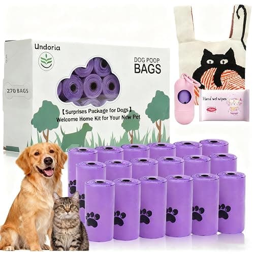 Purple Poop Bags for Dogs,18 rolls(270 Count Biodegradable Poop Bags,9x13 inches),With Dog Poop Bag Holder– Extra Thick & Leak-Proof Waste Bags for Dogs & Cats,Lavender Scent - Image 1