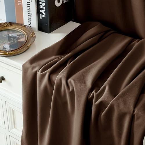 YoungsTex Dark Brown Velvet Curtains 84 Inch Length 2 Panels Set for Living Room, Chocolate Blackout Drapes Thermal Insulated with Grommet Privacy for Dining Bedroom, 2 Panels, 52 X 84 Inch thumbnail 5