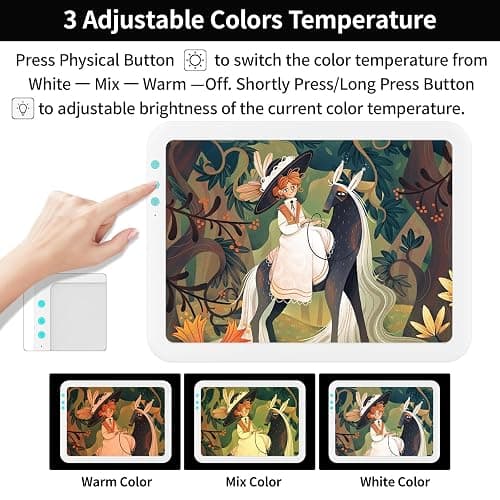 TOHETO A4 Rechargeable Led Super Bright Light Pad with Carry Bag for Cricut Weeding Vinyl Tool, Portable Wireless 3500mAh Battery Light Board/Box for Tracing, Diamond Painting, Sketching & Drawing thumbnail 4