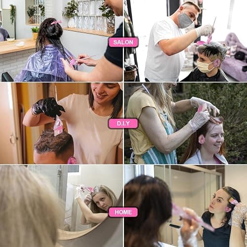 Asqraqo 11pcs Hair Coloring Kit - Professional Salon Tools for DIY Mixing, Includes Clips, Bowl, Dye Brush, Earmuffs - Perfect for Bleaching and Dye thumbnail 6
