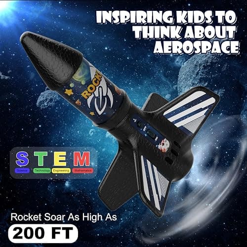 Rocket Launcher for Kids, Self Launching Motorized Air Rocket Toy, Outdoor Toys for Ages 8-12, Model Rockets with Parachute Safely Land, Spaceship Launch up to 200 ft Birthday Gifts for Boys thumbnail 4
