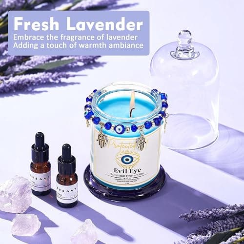 Lavender evil eye candle thumbnail 5