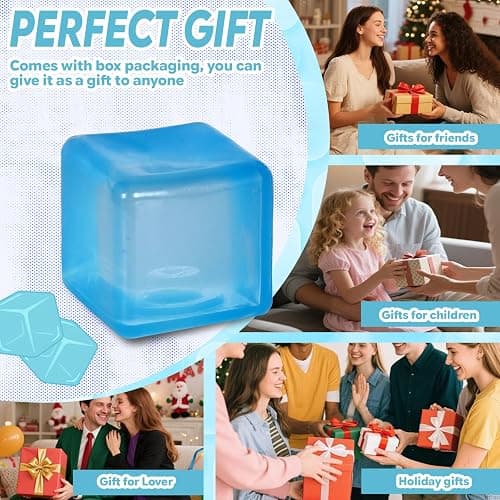 Ziporiajoy Durable Squishy Cube Squeeze Toys, Stress Cube Fidget Toy for Anxiety Relief, Not Easy to Fall Off Sensory Toys for Boys Girls Age 3+ (1 Pcs. 3.5cm PT Blue) thumbnail 6
