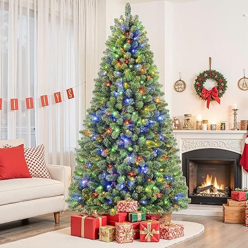 SHareconn 6ft Prelit Premium Artificial Classic Spruce Christmas Tree with Remote Control,Timer, and 330 Warm White & Color LED Changing Lights, 952 Branch Tips, Xmas Decoration, 6 FT thumbnail 8
