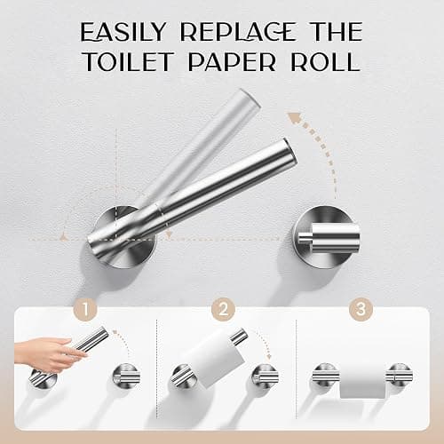 Day Moon™ - Toilet Paper Holder - Modern Roll Holder for Bathroom - 1 Pack - Wall Mount - Classic, Polished Chrome thumbnail 3