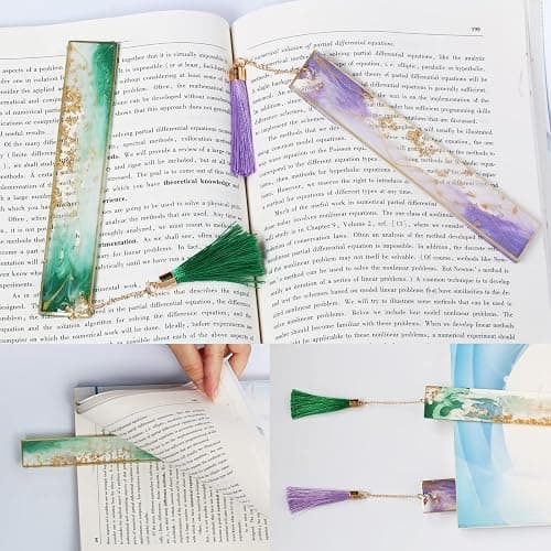 Kaluofan 2PCS Book Marks for Women, Durable Handmade Resin Bookmarks for Mothers, Teachers, Students and Book Lovers on Mother's Day, Teachers' Day, Christmas thumbnail 7
