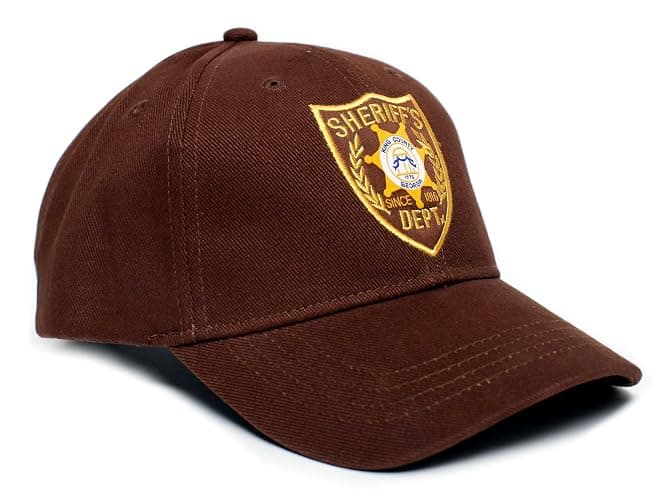 Walking Dead Hat Sheriff's Dept Appliqué Unisex-Adult One-Size Cap Brown - Image 1