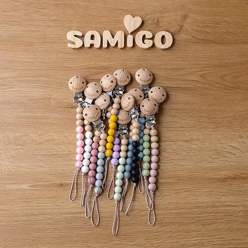 SAMiGO Pacifier Clips for Baby Boys Pacifier Holders Silicone Paci Binky Clips - 2 Pack - Serenity thumbnail 5