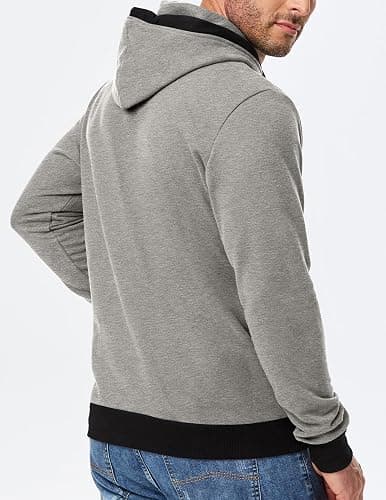 JMIERR Men's Cotton Casual Hoodies Sweatshirts Fashion Long Sleeve Drawstring Fleece Pullover Hoodie with Pockets thumbnail 7