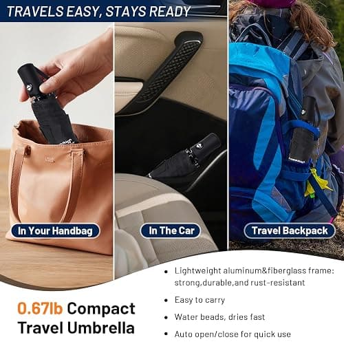 SY COMPACT Travel Umbrella Windproof Automatic Umbrellas Small Compact UV Sun Protection Factory Outlet Umbrella thumbnail 2