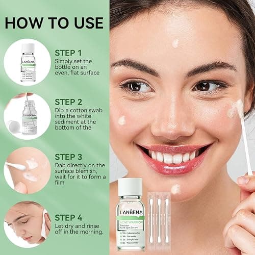 LANBENA Precision Acne Spot Serum, Acne Drying Lotion, Overnight Acne Treatment For Face, Dry Out Pimples, Blemishes, Zits And Clean Pores, 0.42 Fl Oz thumbnail 7