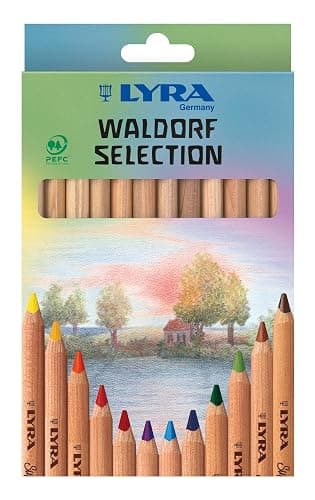 Lyra Waldorf Selection Giant Triangular Colored Pencil, Unlacquered, 6.25 Millimeter Cores, Assorted Colors, 12-Pack (3711121) - Image 1