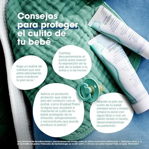 Eryplast Pasta al Agua 125 gr - Pomada Protectora, Crema de Pañal para Bebé – Calma, Cuida y Protege la Piel de tu Bebé de Dermatitis de Pañal – Hipoalergénico, Sin Perfume y Testado Pediátricamente thumbnail 4