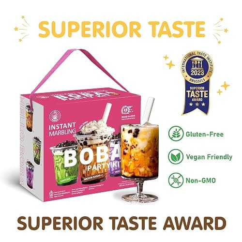 O's Bubble Boba Tea Kit - Bubble Tea Kit - All in One Boba Kit for Boba Tea Lovers - Boba Party Kit for Boba Drinks - Boba Kit for Kids - 6 Servings Includes Cups, Straws, Stirrer (Party Kit Variety Pack Upgrade) thumbnail 4