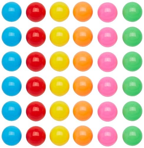 Amazon Basics BPA Free Crush-Proof Plastic Ball, Pit Balls with Storage Bag, for Toddlers Kids 12+ Months Play, Pack of 1000 Balls, 6 Bright Colors thumbnail 5