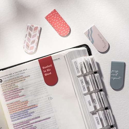 DiverseBee Magnetic Bible Bookmarks - 5 Pack Magnetic Book Marks for Reading Women, Men and Kids, Page Markers, Bible Study Supplies and Christian Gifts, Bible Accessories (Pray) thumbnail 2