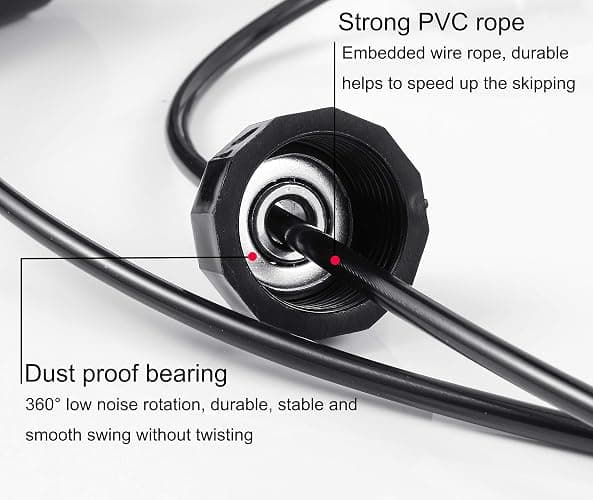 BOOMIBOO Jump Rope, Adjustable Jump Ropes,Skipping Rope Tangle-Free Rapid Speed with Ball Bearings for Women Men Kids,Exercise & Slim Body Jumprope at Home School Gym thumbnail 4