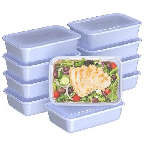 Bentgo Prep - 20-Piece 1-Compartment Reusable Meal Prep Containers with Lids, PFAS & BPA Free Materials, Durable, Microwave, Freezer, & Dishwasher Safe To Go Food Storage (Periwinkle) - Image 1
