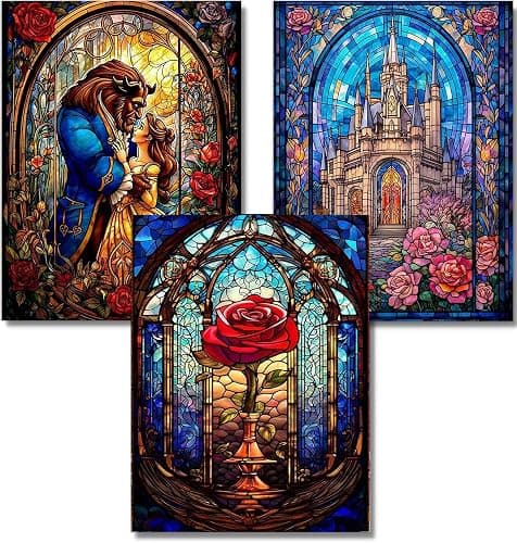 VeGuude Diamond Art Kits for Adults - 3 Pack Cartoon Diamond Painting for Beginners, Diamond Dots Round 5D Full Drill Paint with Diamonds Pictures Gem Art Painting Kits DIY Crafts Kits 12x16inch - Image 1