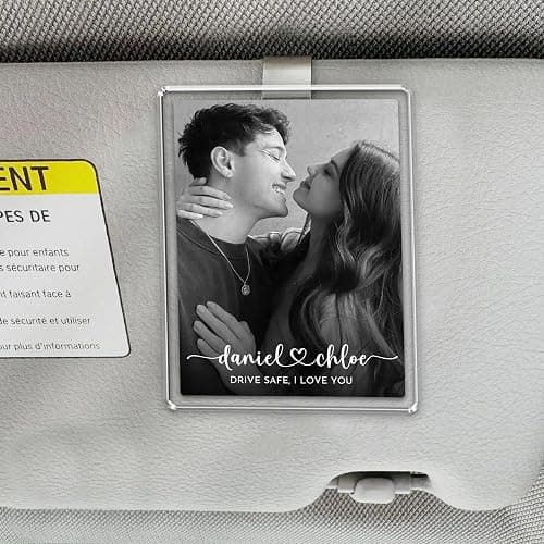 Valentines Personalized Gifts for Him - Personalized Sun Visor Clip with Photo, Custom Polaroid Clip for Car, Valentines, Anniversary, Birthday Gift for Dad, Husband, Car Accessories for Boyfriend thumbnail 7