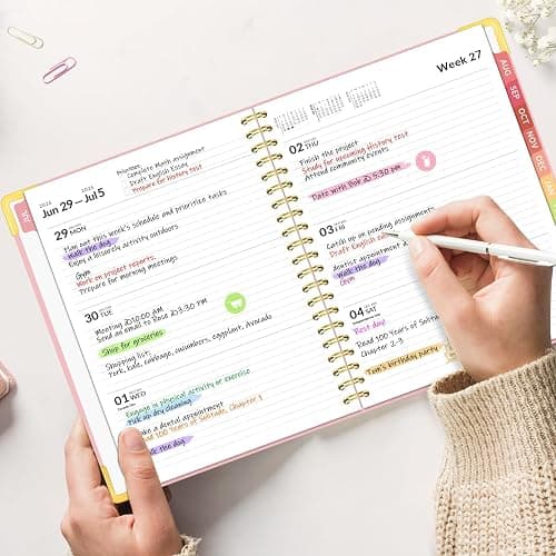 Forvencer Academic Planner 2026-2027, Hardcover Calendar Planner Weekly & Monthly, July 2026 - June 2027, 8.5" x 11", Daily Agenda with Tabs, College School Organizer for Student Teacher, Pink thumbnail 2