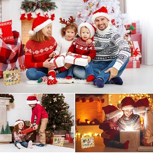 DECOCIAGA 5x7 Picture Frame, Display Pictures 5x7 with Mat, Wavy Edge Wood Photo Frame for Tabletop and Wall Hanging, with Clear Plexiglass for Vertical or Horizontal Display, Gold, 1 Pack thumbnail 7