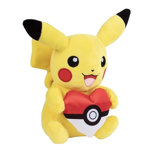 Pokémon 8" Pikachu Plush w/Heart Poke Ball Accessory - Officially Licensed - Authentic Soft Stuffed Animal Toy Figure w/Pokeball - Holiday Christmas Stocking Stuffer Gift for Kids, Boys, Girls - 2+ thumbnail 4