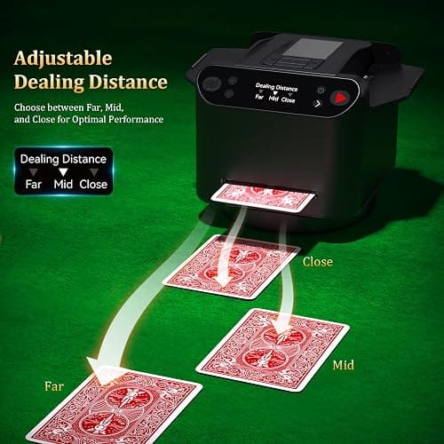 Automatic Card Shuffler and Dealer with 4 Wireless Remote Cards Shuffler | 2-12 Players Card Dealer, Rechargeable Deal 2 Decks Cards Shuffler for UNO, Poker, Texas Hold'em, Monopoly Deal, Blackjack thumbnail 4