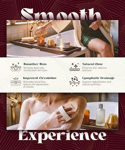 POPCHOSE Dry Brushing Body Brush, Natural Bristle Dry Skin Exfoliating Brush Body Scrub for Flawless Skin, Cellulite Reduction, Lymphatic Drainage and Blood Circulation Improvement thumbnail 8