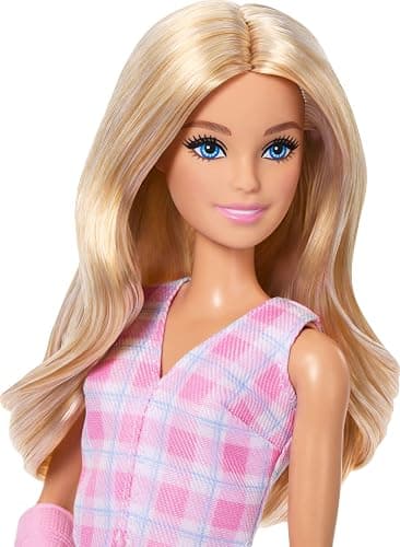 Barbie Fashionistas Doll #243 with Blonde Hair and Pink Arm Cast Accessory, Wearing Plaid Top and Skirt with Pink Loafers thumbnail 3
