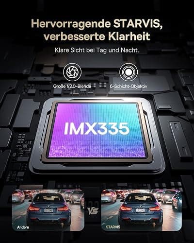 Baseus VD1 Pro Dashcam Auto Vorne Hinten 4K+1080P, Solar-Dashcam mit 14-Tägiger Batterie-Standby-Parkmodus, Dash Camera Auto mit Akku, STARVIS Nachtsicht, 5GHz WLAN, GPS, 32GB Karte thumbnail 5