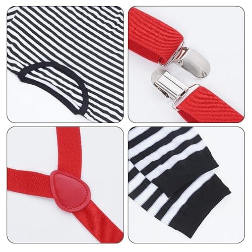 mifengda Woman Mime Costume Halloween Accessories Artist Dress Up | Adult Men French Mime Outfit Accessories Cosplay Party thumbnail 3