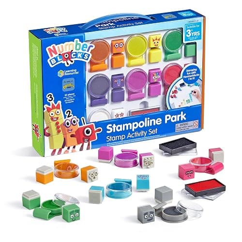 Learning Resources Numberblocks Stampoline Park Stamp Set Ages 3+ | Create And Learn With Favourite Characters, Stamp Activities Build Fine Motor Skills And Creativity - Image 1