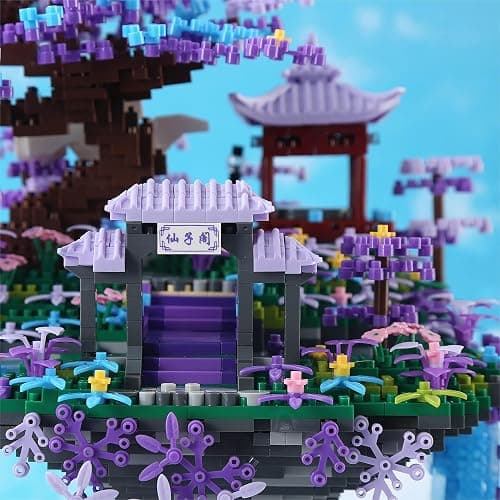 Yushinv Cherry Blossom Tree Building Set with Box 4574Pcs, Original Scene Music Japanese Sakura Tree House(Type :Symphony), Cherry Bonsai Tree Lights Building Kit, Cherry Blossom Building Set. thumbnail 8