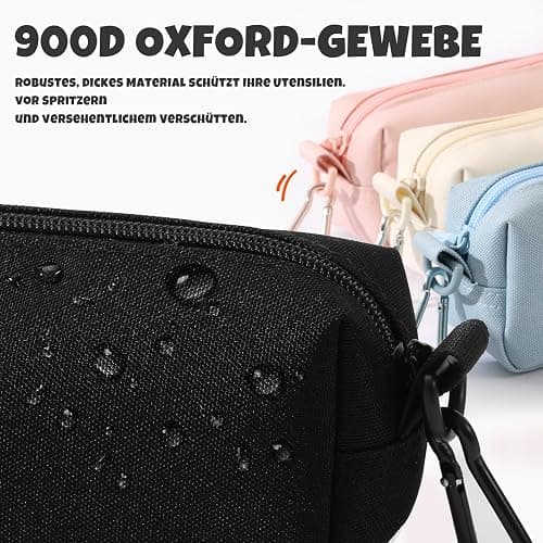 SUNEE Kleines Federmäppchen, Robustes 900D Oxford Mäppchen mit Metallreißverschluss & Clip, Kompakte Aufbewahrung für Schule, Büro & Reise, Schwarz thumbnail 4