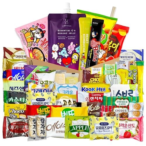 Korean Snack Box 48 Count - Variety of Individually Wrapped Korean Snacks with Chips, Cookies, Ramen and Candy for Kids, Children, College Students, and Adults. Gift Box for K-Food Lovers - Journey of Korea - Image 1