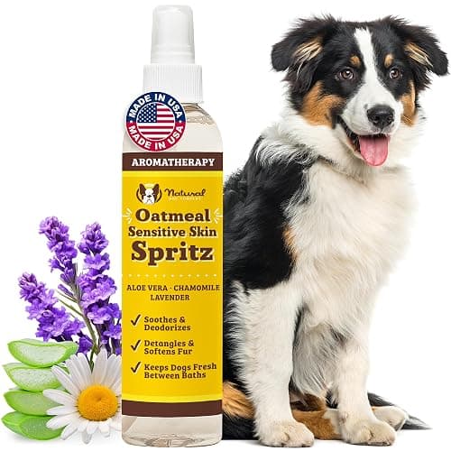 Natural Dog Company Sensitive Skin Deodorizing Spray 8 oz – Hypoallergenic Neutral-Scent Dog Spritz with Aloe, Oatmeal & Lavender – Free of Sulfates, Parabens & Artificial Fragrance - Image 1