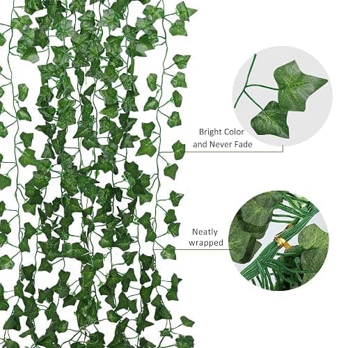 RECUTMS 258 FT Fake Vines Greenery Leaf Garland Ivy Vine Foliage Flowers Hanging for Wedding Party Garden Home Kitchen Office Aesthetic Wall Bedroom Living Room Patio Spring Summer Decor(36 Pack) thumbnail 4