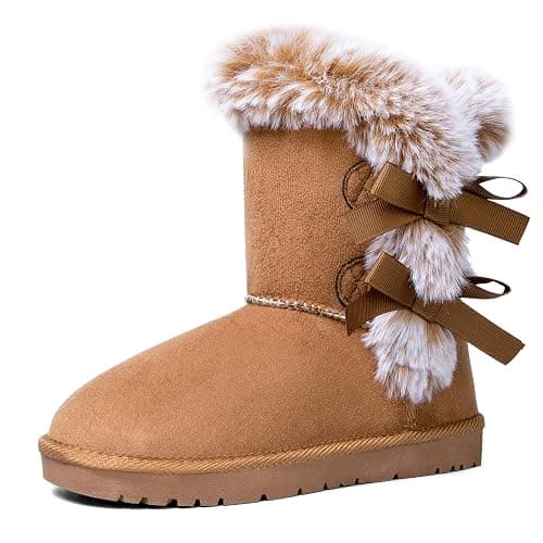 WFL Women Snow Boots Classic Mid-calf Fur Lining Fashion Winter Boots - Image 1