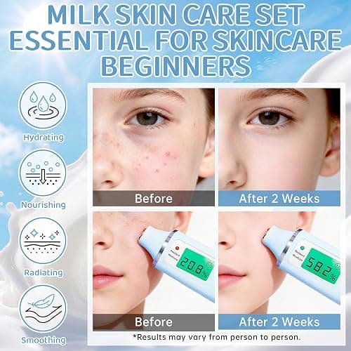 Milk Skincare Set for Kids & Teens 12PCS - Milk Skin Care for Girls Ages 8-12, Milk Extract Skincare for Beginners with Niacinamide & Hyaluronic Acid - Moisturizing Skin Kit for Daughter, Girls thumbnail 3