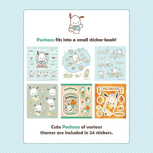 Character Sticker Minibook - Pochacco 24 Unique Stickers, 9.5 x 10.5 cm (3.7 x 4.1 in) - Different Designs, Themes & Settings for Endless Fun - Ideal for Scrapbooking, Decoration & Creative Projects thumbnail 3