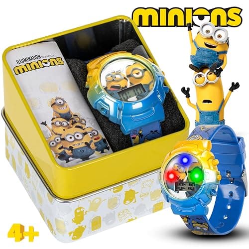 Minions Kids Watch – Flashing Dial Lights, LCD Display, Adjustable Comfortable Strap, Collectible Tin – Perfect for Boys and Girls thumbnail 2